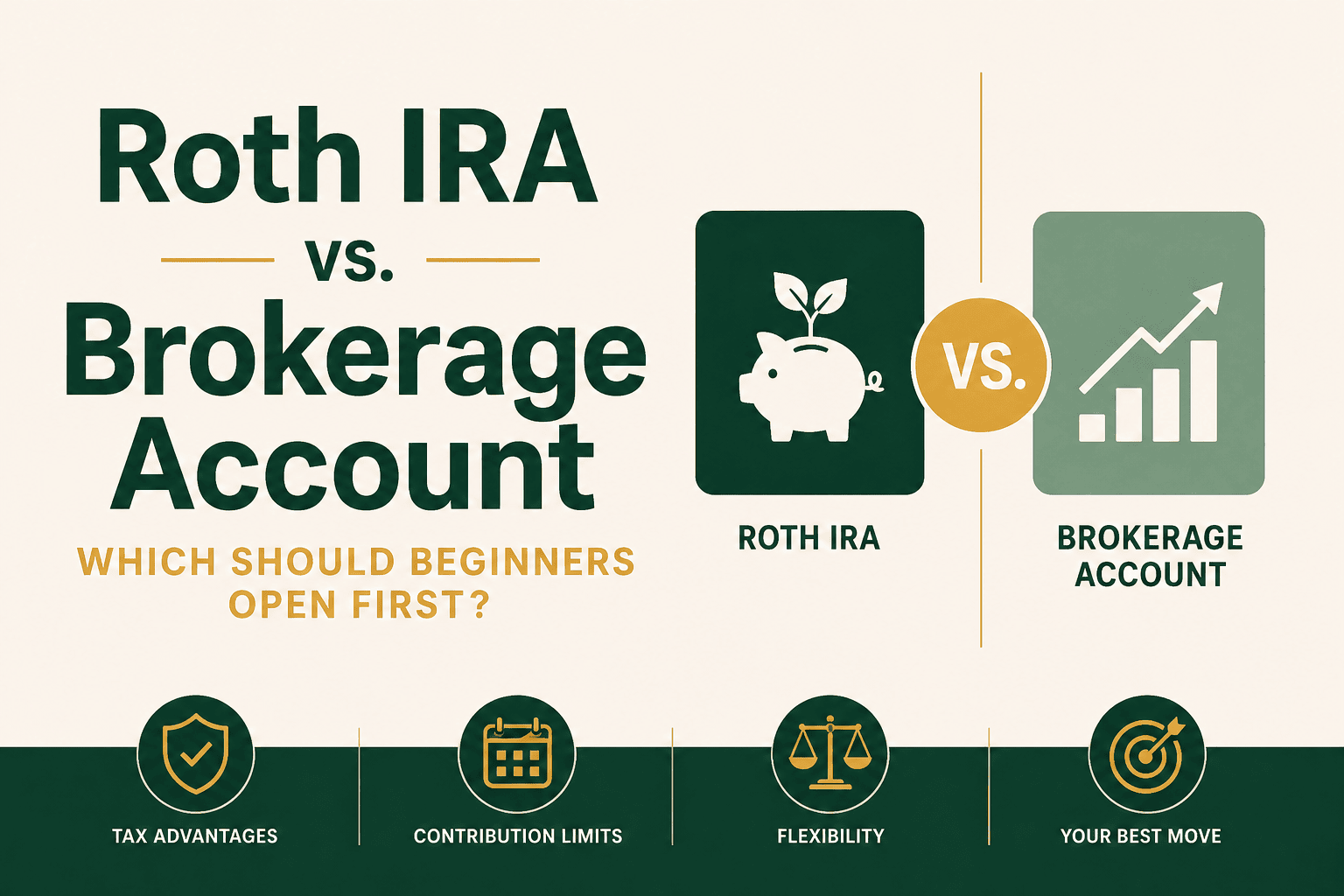 Roth IRA vs Brokerage Account: Which Should Beginners Open First?